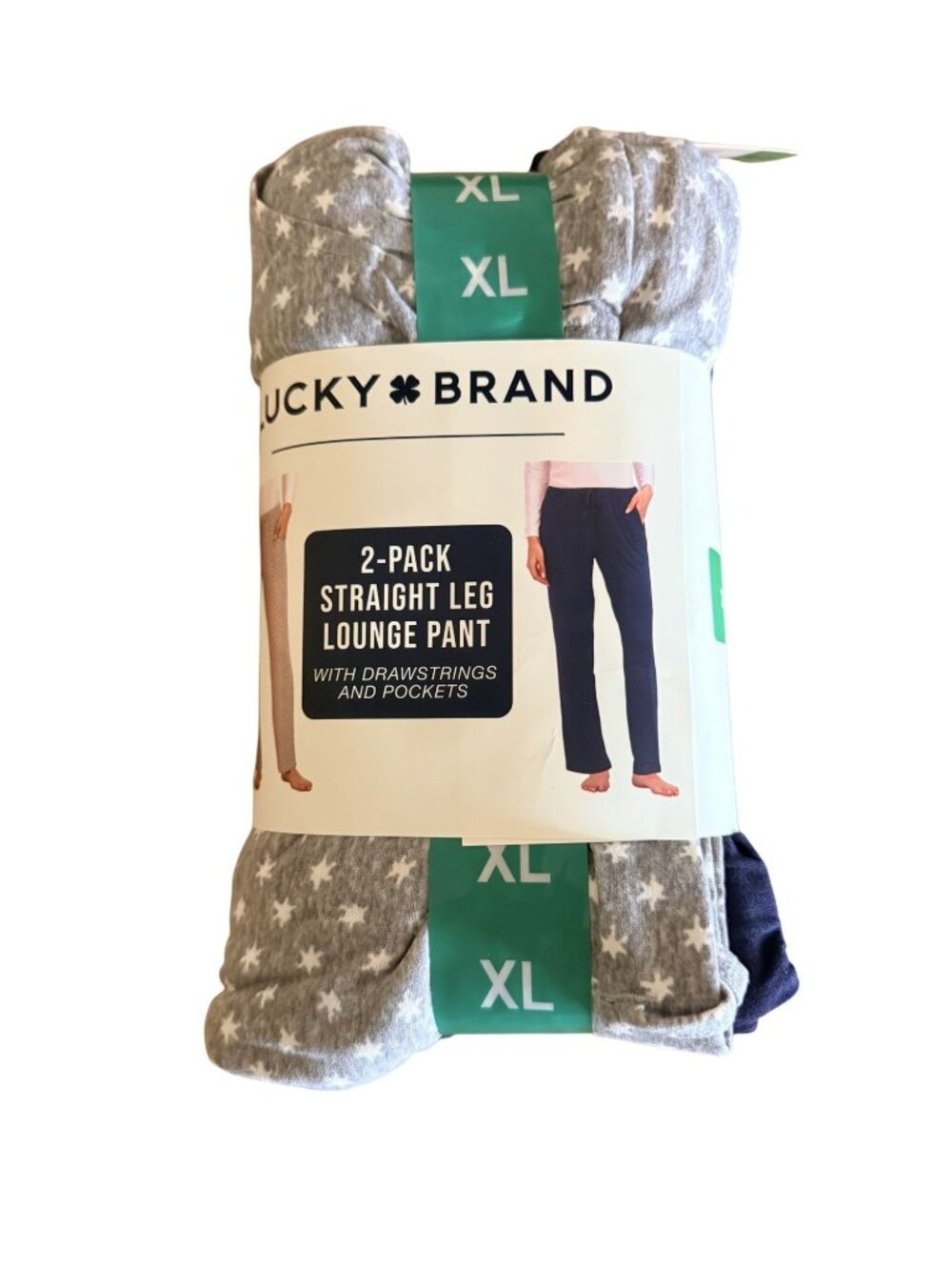 Lucky Brand 2-Pack Straight Leg Lounge Pants XL Navy/Grey Star With  Pockets